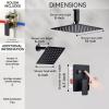 imageShower Faucet Set Matte Black Shower System 12quot Ceiling Rainfall Shower and 8quot Wall Mount Rain Shower with 2 in 1 Handheld Can Use All at Once Pressure Balance Roughin Valve and Trim KitMatte Black