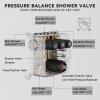 imageShower Faucet Set Matte Black Shower System 12quot Ceiling Rainfall Shower and 8quot Wall Mount Rain Shower with 2 in 1 Handheld Can Use All at Once Pressure Balance Roughin Valve and Trim KitMatte Black