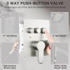 imageShower Faucet Set Matte Black Shower System 12quot Ceiling Rainfall Shower and 8quot Wall Mount Rain Shower with 2 in 1 Handheld Can Use All at Once Pressure Balance Roughin Valve and Trim KitBrushed Nickel