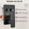 imageShower Faucet Set Matte Black Shower System 12quot Ceiling Rainfall Shower and 8quot Wall Mount Rain Shower with 2 in 1 Handheld Can Use All at Once Pressure Balance Roughin Valve and Trim KitMatte Black