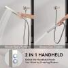 imageShower Faucet Set Matte Black Shower System 12quot Ceiling Rainfall Shower and 8quot Wall Mount Rain Shower with 2 in 1 Handheld Can Use All at Once Pressure Balance Roughin Valve and Trim KitBrushed Nickel