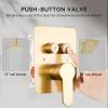imageShower Faucet Set Matte Black Shower System 12quot Ceiling Rainfall Shower and 8quot Wall Mount Rain Shower with 2 in 1 Handheld Can Use All at Once Pressure Balance Roughin Valve and Trim KitBrushed Gold