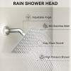 imageShower Faucet Set Matte Black Shower System 12quot Ceiling Rainfall Shower and 8quot Wall Mount Rain Shower with 2 in 1 Handheld Can Use All at Once Pressure Balance Roughin Valve and Trim KitBrushed Nickel