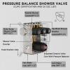imageShower Faucet Set Matte Black Shower System 12quot Ceiling Rainfall Shower and 8quot Wall Mount Rain Shower with 2 in 1 Handheld Can Use All at Once Pressure Balance Roughin Valve and Trim KitMatte Black1