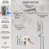 imageShower Faucet Set Matte Black Shower System 12quot Ceiling Rainfall Shower and 8quot Wall Mount Rain Shower with 2 in 1 Handheld Can Use All at Once Pressure Balance Roughin Valve and Trim KitBrushed Nickel