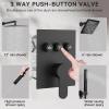 imageShower Faucet Set Matte Black Shower System 12quot Ceiling Rainfall Shower and 8quot Wall Mount Rain Shower with 2 in 1 Handheld Can Use All at Once Pressure Balance Roughin Valve and Trim KitMatte Black