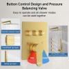 imageShower Faucet Set Matte Black Shower System 12quot Ceiling Rainfall Shower and 8quot Wall Mount Rain Shower with 2 in 1 Handheld Can Use All at Once Pressure Balance Roughin Valve and Trim KitGold1