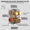 imageShower Faucet Set Matte Black Shower System 12quot Ceiling Rainfall Shower and 8quot Wall Mount Rain Shower with 2 in 1 Handheld Can Use All at Once Pressure Balance Roughin Valve and Trim KitBrushed Gold