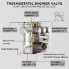 imageShower Faucet Set Matte Black Shower System 12quot Ceiling Rainfall Shower and 8quot Wall Mount Rain Shower with 2 in 1 Handheld Can Use All at Once Pressure Balance Roughin Valve and Trim KitBrushed Nickel