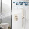 imageShower Faucet Set Matte Black Shower System 12quot Ceiling Rainfall Shower and 8quot Wall Mount Rain Shower with 2 in 1 Handheld Can Use All at Once Pressure Balance Roughin Valve and Trim KitBrushed Nickel