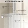 imageShower Faucet Set Matte Black Shower System 12quot Ceiling Rainfall Shower and 8quot Wall Mount Rain Shower with 2 in 1 Handheld Can Use All at Once Pressure Balance Roughin Valve and Trim KitBrushed Nickel
