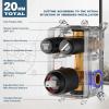 imageShower Faucet Set Matte Black Shower System 12quot Ceiling Rainfall Shower and 8quot Wall Mount Rain Shower with 2 in 1 Handheld Can Use All at Once Pressure Balance Roughin Valve and Trim KitMatte Black