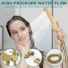 imageShower Faucet Set Matte Black Shower System 12quot Ceiling Rainfall Shower and 8quot Wall Mount Rain Shower with 2 in 1 Handheld Can Use All at Once Pressure Balance Roughin Valve and Trim KitBrushed Gold