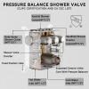 imageShower Faucet Set Matte Black Shower System 12quot Ceiling Rainfall Shower and 8quot Wall Mount Rain Shower with 2 in 1 Handheld Can Use All at Once Pressure Balance Roughin Valve and Trim KitBrushed Nickel1