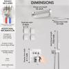 imageShower Faucet Set Matte Black Shower System 12quot Ceiling Rainfall Shower and 8quot Wall Mount Rain Shower with 2 in 1 Handheld Can Use All at Once Pressure Balance Roughin Valve and Trim KitBrushed Nickel1