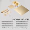 imageShower Faucet Set Matte Black Shower System 12quot Ceiling Rainfall Shower and 8quot Wall Mount Rain Shower with 2 in 1 Handheld Can Use All at Once Pressure Balance Roughin Valve and Trim KitBrushed Gold