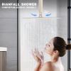 imageShower Faucet Set Matte Black Shower System 12quot Ceiling Rainfall Shower and 8quot Wall Mount Rain Shower with 2 in 1 Handheld Can Use All at Once Pressure Balance Roughin Valve and Trim KitBrushed Nickel
