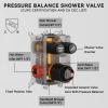 imageShower Faucet Set Matte Black Shower System 12quot Ceiling Rainfall Shower and 8quot Wall Mount Rain Shower with 2 in 1 Handheld Can Use All at Once Pressure Balance Roughin Valve and Trim KitMatte Black