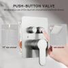 imageShower Faucet Set Matte Black Shower System 12quot Ceiling Rainfall Shower and 8quot Wall Mount Rain Shower with 2 in 1 Handheld Can Use All at Once Pressure Balance Roughin Valve and Trim KitBrushed Nickel