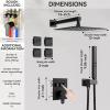 imageShower Faucet Set Matte Black Shower System 12quot Ceiling Rainfall Shower and 8quot Wall Mount Rain Shower with 2 in 1 Handheld Can Use All at Once Pressure Balance Roughin Valve and Trim KitMatte Black1