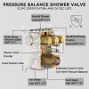 imageShower Faucet Set Matte Black Shower System 12quot Ceiling Rainfall Shower and 8quot Wall Mount Rain Shower with 2 in 1 Handheld Can Use All at Once Pressure Balance Roughin Valve and Trim KitGold1