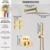 imageShower Faucet Set Matte Black Shower System 12quot Ceiling Rainfall Shower and 8quot Wall Mount Rain Shower with 2 in 1 Handheld Can Use All at Once Pressure Balance Roughin Valve and Trim KitGold1