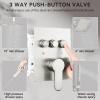 imageShower Faucet Set Matte Black Shower System 12quot Ceiling Rainfall Shower and 8quot Wall Mount Rain Shower with 2 in 1 Handheld Can Use All at Once Pressure Balance Roughin Valve and Trim KitBrushed Nickel