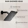 imageShower Faucet Set Matte Black Shower System 12quot Ceiling Rainfall Shower and 8quot Wall Mount Rain Shower with 2 in 1 Handheld Can Use All at Once Pressure Balance Roughin Valve and Trim KitMatte Black