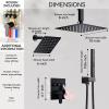 imageShower Faucet Set Matte Black Shower System 12quot Ceiling Rainfall Shower and 8quot Wall Mount Rain Shower with 2 in 1 Handheld Can Use All at Once Pressure Balance Roughin Valve and Trim KitMatte Black