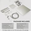 imageShower Faucet Set Matte Black Shower System 12quot Ceiling Rainfall Shower and 8quot Wall Mount Rain Shower with 2 in 1 Handheld Can Use All at Once Pressure Balance Roughin Valve and Trim KitBrushed Nickel