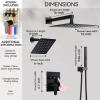 imageShower Faucet Set Matte Black Shower System 12quot Ceiling Rainfall Shower and 8quot Wall Mount Rain Shower with 2 in 1 Handheld Can Use All at Once Pressure Balance Roughin Valve and Trim KitMatte Black