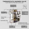 imageShower Faucet Set Matte Black Shower System 12quot Ceiling Rainfall Shower and 8quot Wall Mount Rain Shower with 2 in 1 Handheld Can Use All at Once Pressure Balance Roughin Valve and Trim KitBrushed Nickel