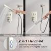 imageShower Faucet Set Matte Black Shower System 12quot Ceiling Rainfall Shower and 8quot Wall Mount Rain Shower with 2 in 1 Handheld Can Use All at Once Pressure Balance Roughin Valve and Trim KitBrushed Nickel