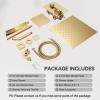 imageRain Shower System Brushed NickelSTARBATH Ceiling Mount 12 Rain Shower Head and 6 Rainfall Shower with Handheld Spray 3 Way Shower Valve with 5 Diverter and Trim Kit Shower Faucet SetGold