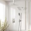 imageRain Shower System Brushed NickelSTARBATH Ceiling Mount 12 Rain Shower Head and 6 Rainfall Shower with Handheld Spray 3 Way Shower Valve with 5 Diverter and Trim Kit Shower Faucet SetBrushed Nickel
