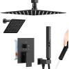 imageRain Shower System Brushed NickelSTARBATH Ceiling Mount 12 Rain Shower Head and 6 Rainfall Shower with Handheld Spray 3 Way Shower Valve with 5 Diverter and Trim Kit Shower Faucet SetMattle Black
