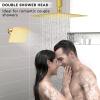 imageRain Shower System Brushed NickelSTARBATH Ceiling Mount 12 Rain Shower Head and 6 Rainfall Shower with Handheld Spray 3 Way Shower Valve with 5 Diverter and Trim Kit Shower Faucet SetGold