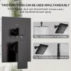 imageRain Shower System Brushed NickelSTARBATH Ceiling Mount 12 Rain Shower Head and 6 Rainfall Shower with Handheld Spray 3 Way Shower Valve with 5 Diverter and Trim Kit Shower Faucet SetMattle Black