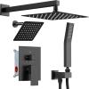 imageRain Shower System Brushed NickelSTARBATH Ceiling Mount 12 Rain Shower Head and 6 Rainfall Shower with Handheld Spray 3 Way Shower Valve with 5 Diverter and Trim Kit Shower Faucet SetMattle Black