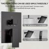 imageRain Shower System Brushed NickelSTARBATH Ceiling Mount 12 Rain Shower Head and 6 Rainfall Shower with Handheld Spray 3 Way Shower Valve with 5 Diverter and Trim Kit Shower Faucet SetMattle Black