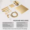 imageRain Shower System Brushed NickelSTARBATH Ceiling Mount 12 Rain Shower Head and 6 Rainfall Shower with Handheld Spray 3 Way Shower Valve with 5 Diverter and Trim Kit Shower Faucet SetGold