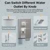 imageRain Shower System Brushed NickelSTARBATH Ceiling Mount 12 Rain Shower Head and 6 Rainfall Shower with Handheld Spray 3 Way Shower Valve with 5 Diverter and Trim Kit Shower Faucet SetBrushed Nickel