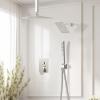 imageRain Shower System Brushed NickelSTARBATH Ceiling Mount 12 Rain Shower Head and 6 Rainfall Shower with Handheld Spray 3 Way Shower Valve with 5 Diverter and Trim Kit Shower Faucet SetBrushed Nickel