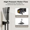 imageRain Shower System Brushed NickelSTARBATH Ceiling Mount 12 Rain Shower Head and 6 Rainfall Shower with Handheld Spray 3 Way Shower Valve with 5 Diverter and Trim Kit Shower Faucet SetMattle Black