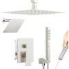 imageRain Shower System Brushed NickelSTARBATH Ceiling Mount 12 Rain Shower Head and 6 Rainfall Shower with Handheld Spray 3 Way Shower Valve with 5 Diverter and Trim Kit Shower Faucet SetBrushed Nickel