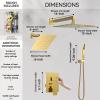 imageRain Shower System Brushed NickelSTARBATH Ceiling Mount 12 Rain Shower Head and 6 Rainfall Shower with Handheld Spray 3 Way Shower Valve with 5 Diverter and Trim Kit Shower Faucet SetGold