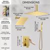 imageRain Shower System Brushed NickelSTARBATH Ceiling Mount 12 Rain Shower Head and 6 Rainfall Shower with Handheld Spray 3 Way Shower Valve with 5 Diverter and Trim Kit Shower Faucet SetGold