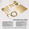 imageRain Shower System Brushed NickelSTARBATH Ceiling Mount 12 Rain Shower Head and 6 Rainfall Shower with Handheld Spray 3 Way Shower Valve with 5 Diverter and Trim Kit Shower Faucet SetGold