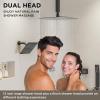imageRain Shower System Brushed NickelSTARBATH Ceiling Mount 12 Rain Shower Head and 6 Rainfall Shower with Handheld Spray 3 Way Shower Valve with 5 Diverter and Trim Kit Shower Faucet SetMattle Black