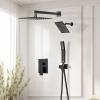 imageRain Shower System Brushed NickelSTARBATH Ceiling Mount 12 Rain Shower Head and 6 Rainfall Shower with Handheld Spray 3 Way Shower Valve with 5 Diverter and Trim Kit Shower Faucet SetMattle Black
